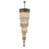 Kentisbeare 500mm 5 Tier 18 Lamp Chandelier in Polished Nickel & Cognac Glass
