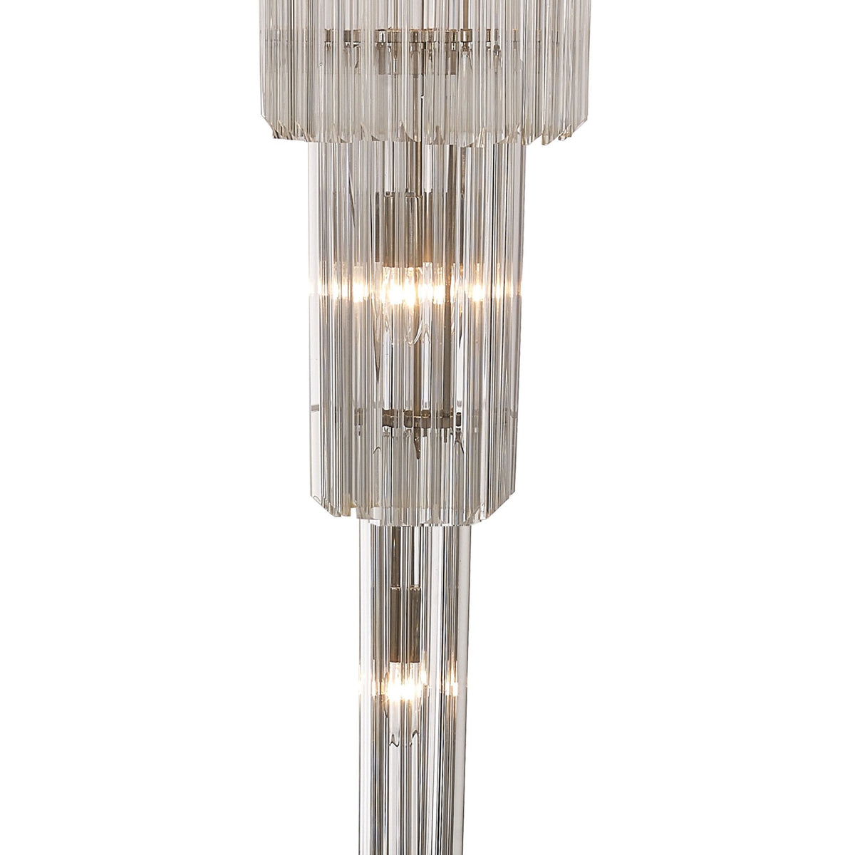 Kentisbeare 500mm 5 Tier 18 Lamp Chandelier in Polished Nickel & Clear Glass
