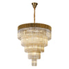 Kentisbeare 960mm 5 Tier 23 Lamp Chandelier in Brass & Cognac Glass