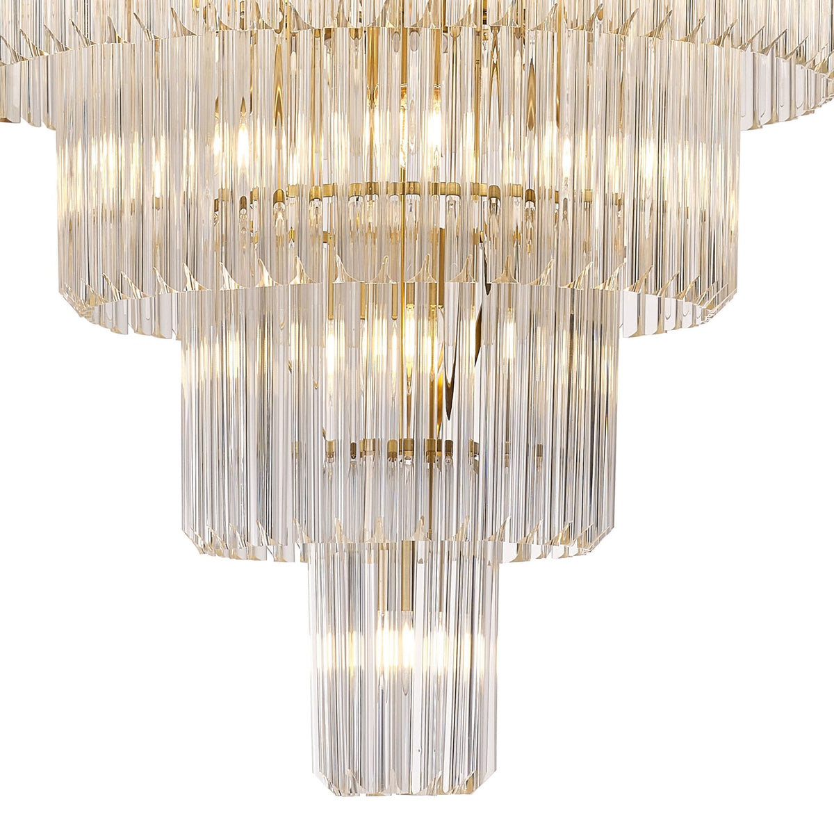 Kentisbeare 960mm 5 Tier 23 Lamp Chandelier in Brass & Clear Glass