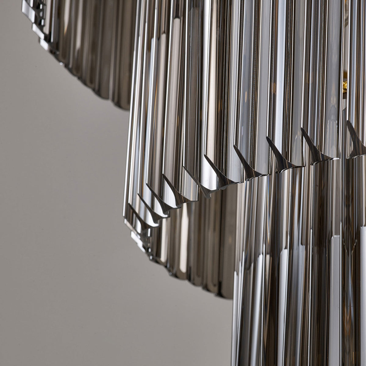 Kentisbeare 960mm 5 Tier 23 Lamp Chandelier in Brass & Smoked Glass