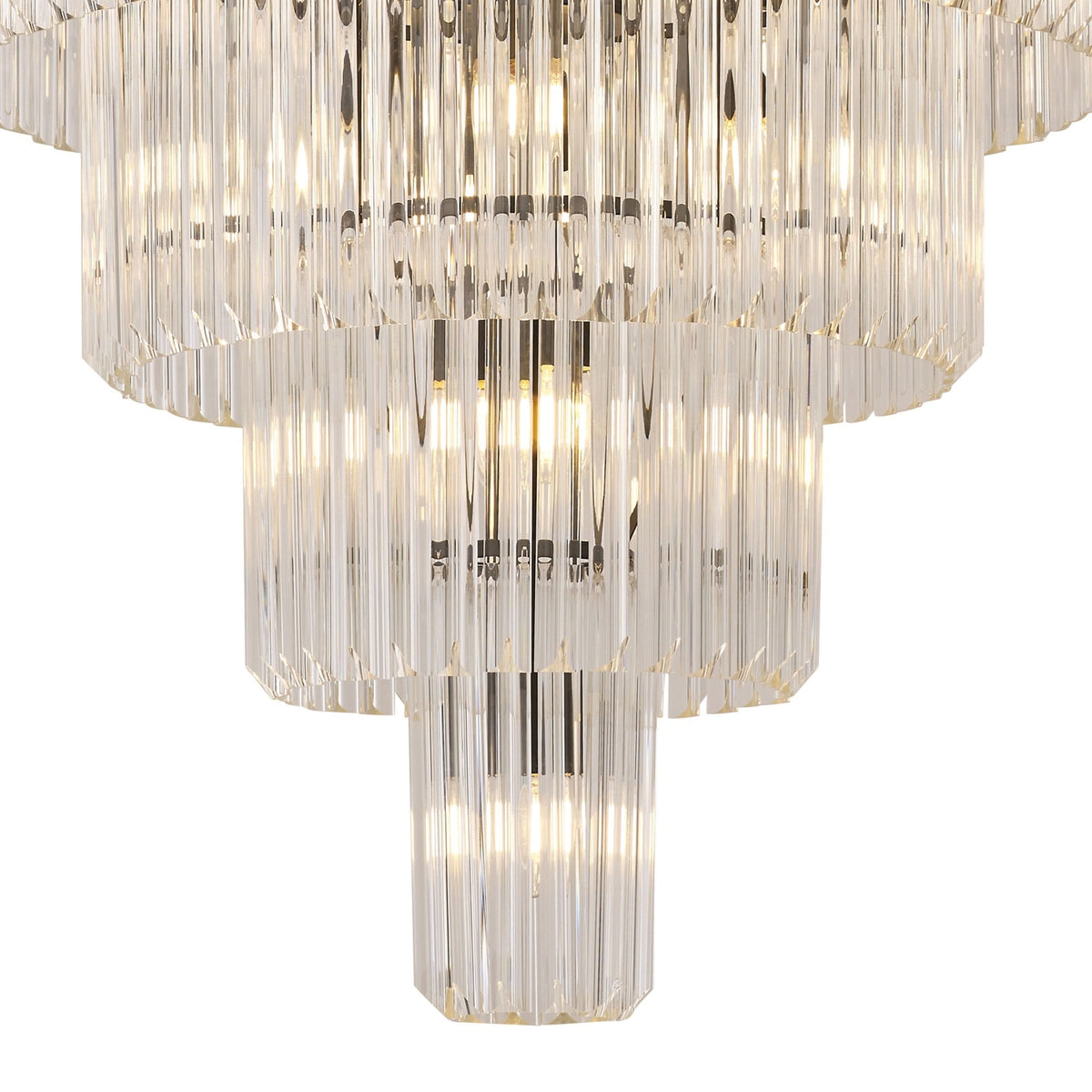 Kentisbeare 960mm 5 Tier 23 Lamp Chandelier in Matt Black & Clear Glass