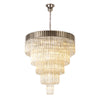 Kentisbeare 960mm 5 Tier 23 Lamp Chandelier in Polished Nickel & Cognac Glass