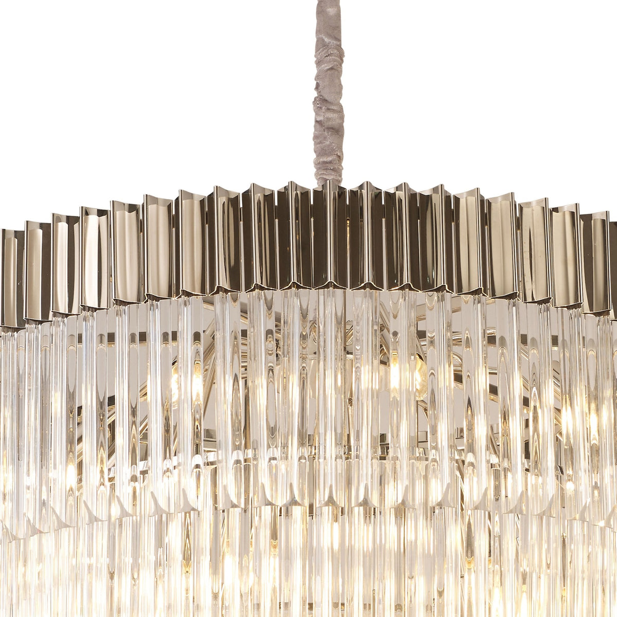 Kentisbeare 960mm 5 Tier 23 Lamp Chandelier in Polished Nickel & Clear Glass