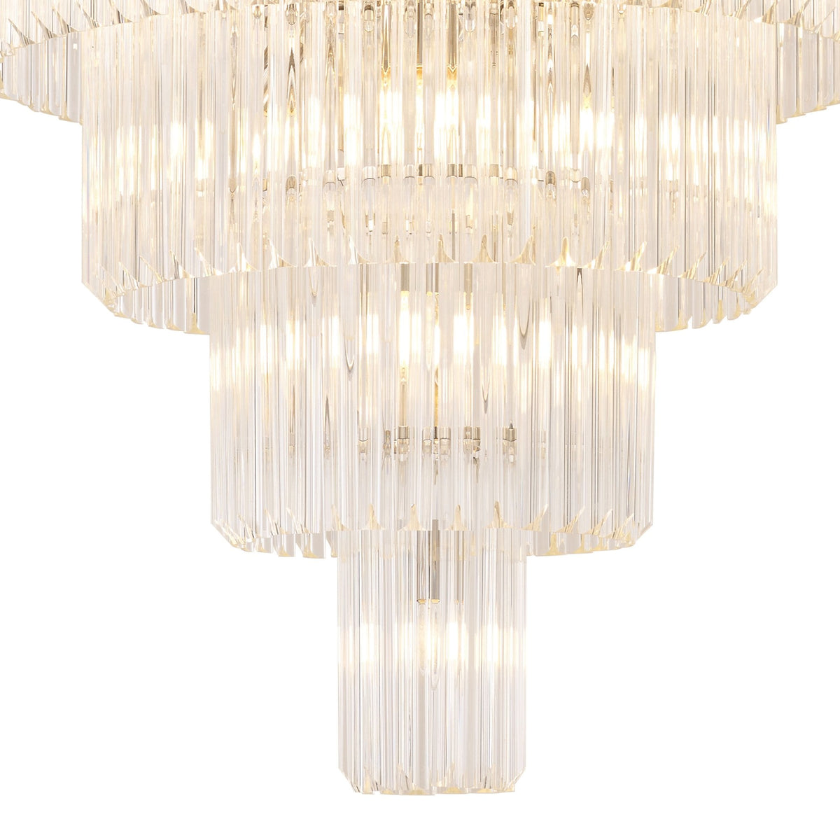 Kentisbeare 960mm 5 Tier 23 Lamp Chandelier in Polished Nickel & Clear Glass