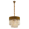 Kentisbeare 450mm Pendant Chandelier in Brass & Cognac Glass