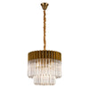 Kentisbeare 450mm Pendant Chandelier in Brass & Clear Glass