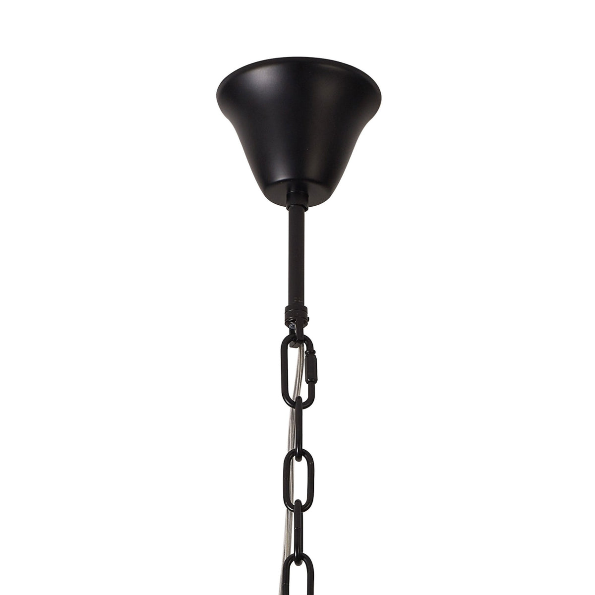 Kentisbeare 450mm Pendant Chandelier in Matt Black & Cognac Glass