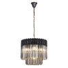 Kentisbeare 450mm Pendant Chandelier in Matt Black & Smoked Glass
