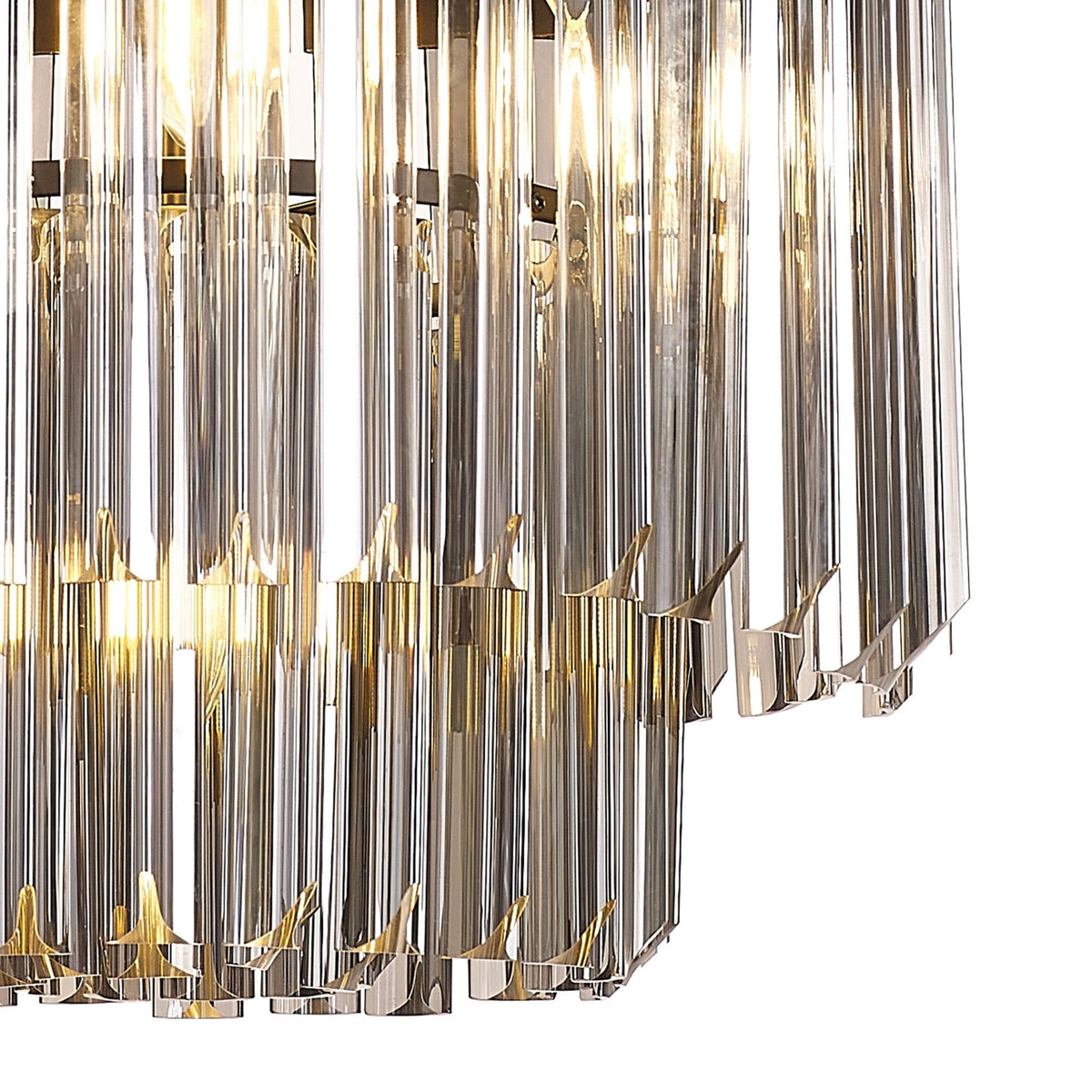 Kentisbeare 450mm Pendant Chandelier in Matt Black & Smoked Glass