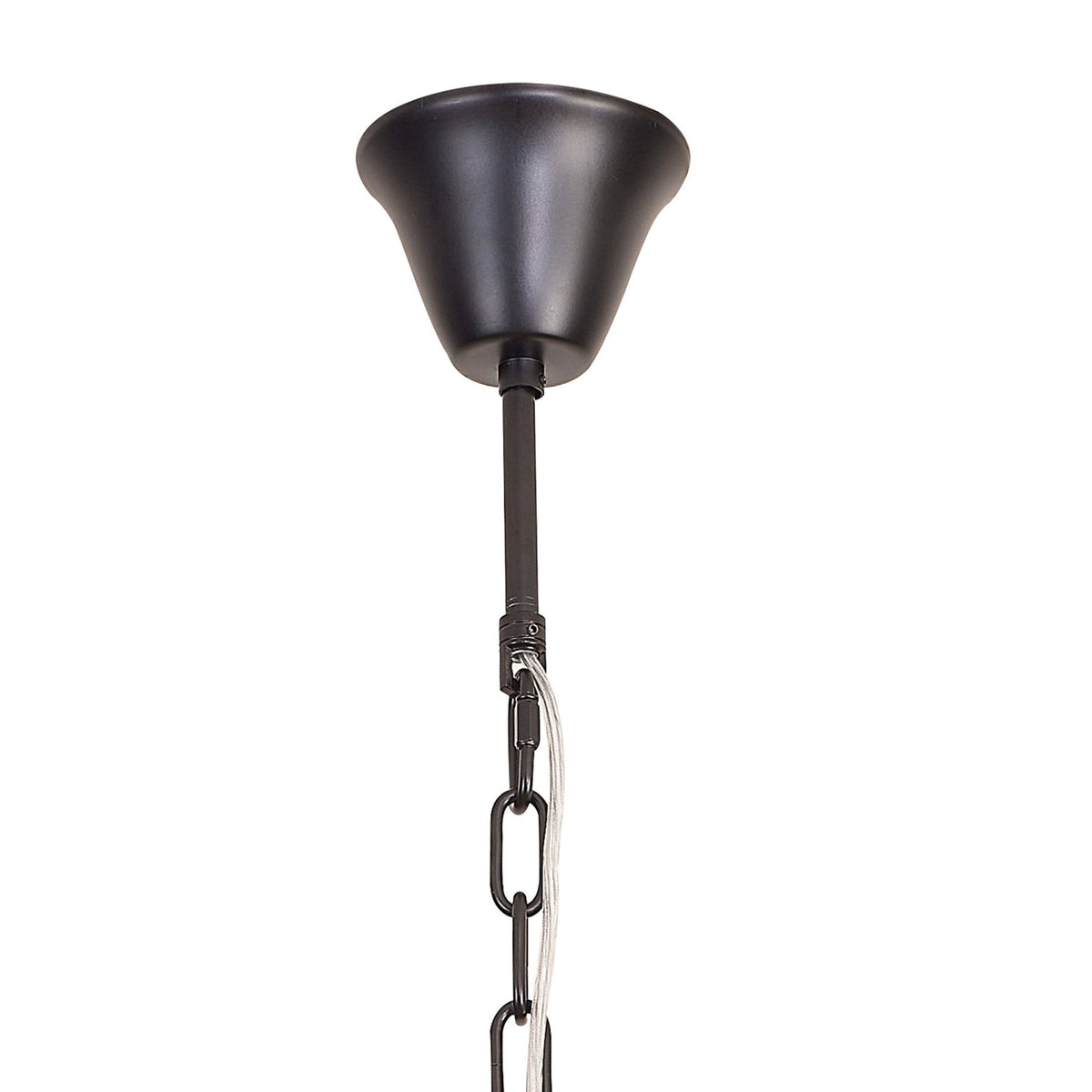 Kentisbeare 450mm Pendant Chandelier in Matt Black & Smoked Glass