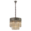 Kentisbeare 450mm Pendant Chandelier in Polished Nickel & Cognac Glass