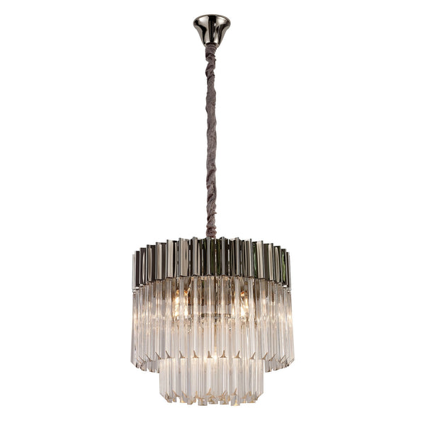 Kentisbeare 450mm Pendant Chandelier in Polished Nickel & Clear Glass