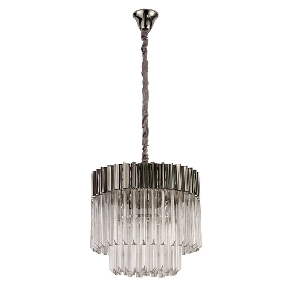 Kentisbeare 450mm Pendant Chandelier in Polished Nickel & Clear Glass