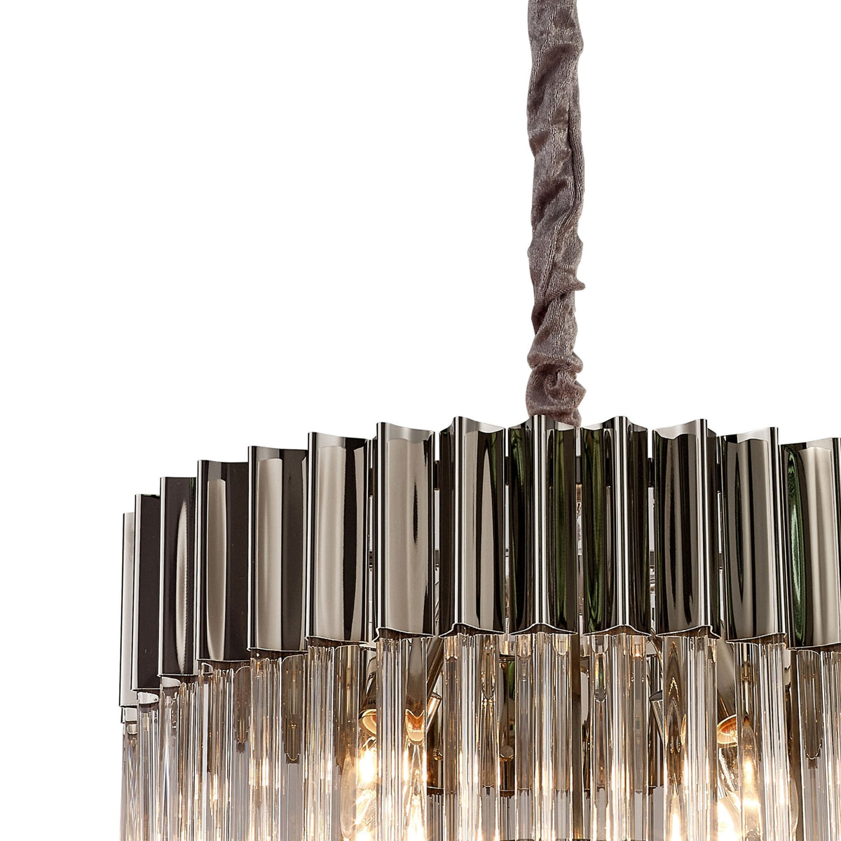 Kentisbeare 450mm Pendant Chandelier in Polished Nickel & Clear Glass