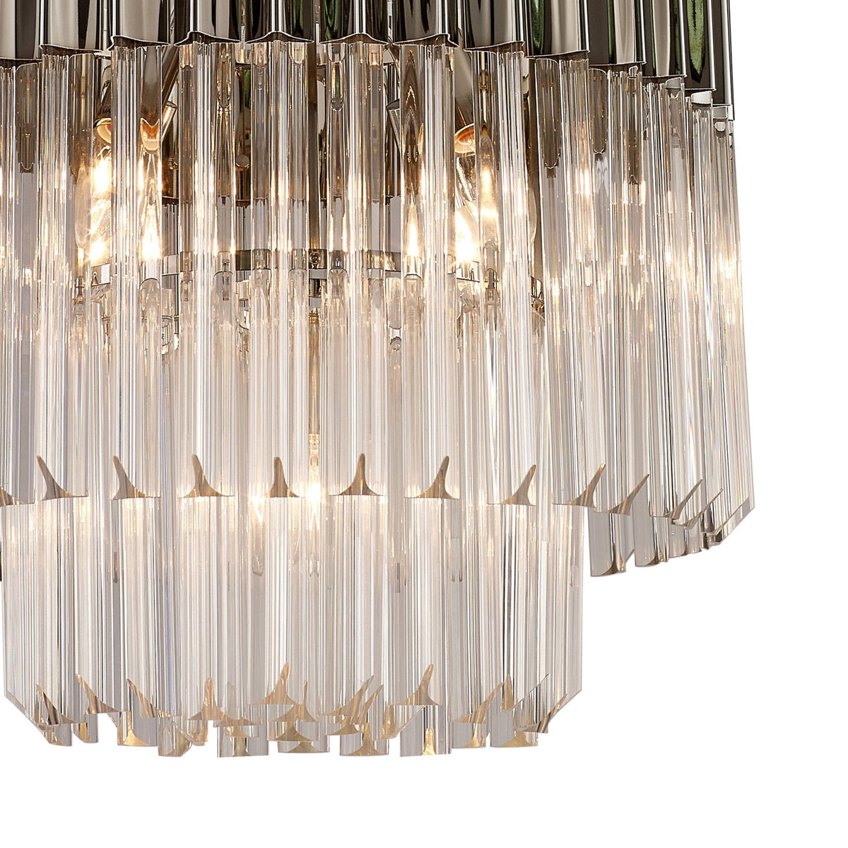 Kentisbeare 450mm Pendant Chandelier in Polished Nickel & Clear Glass