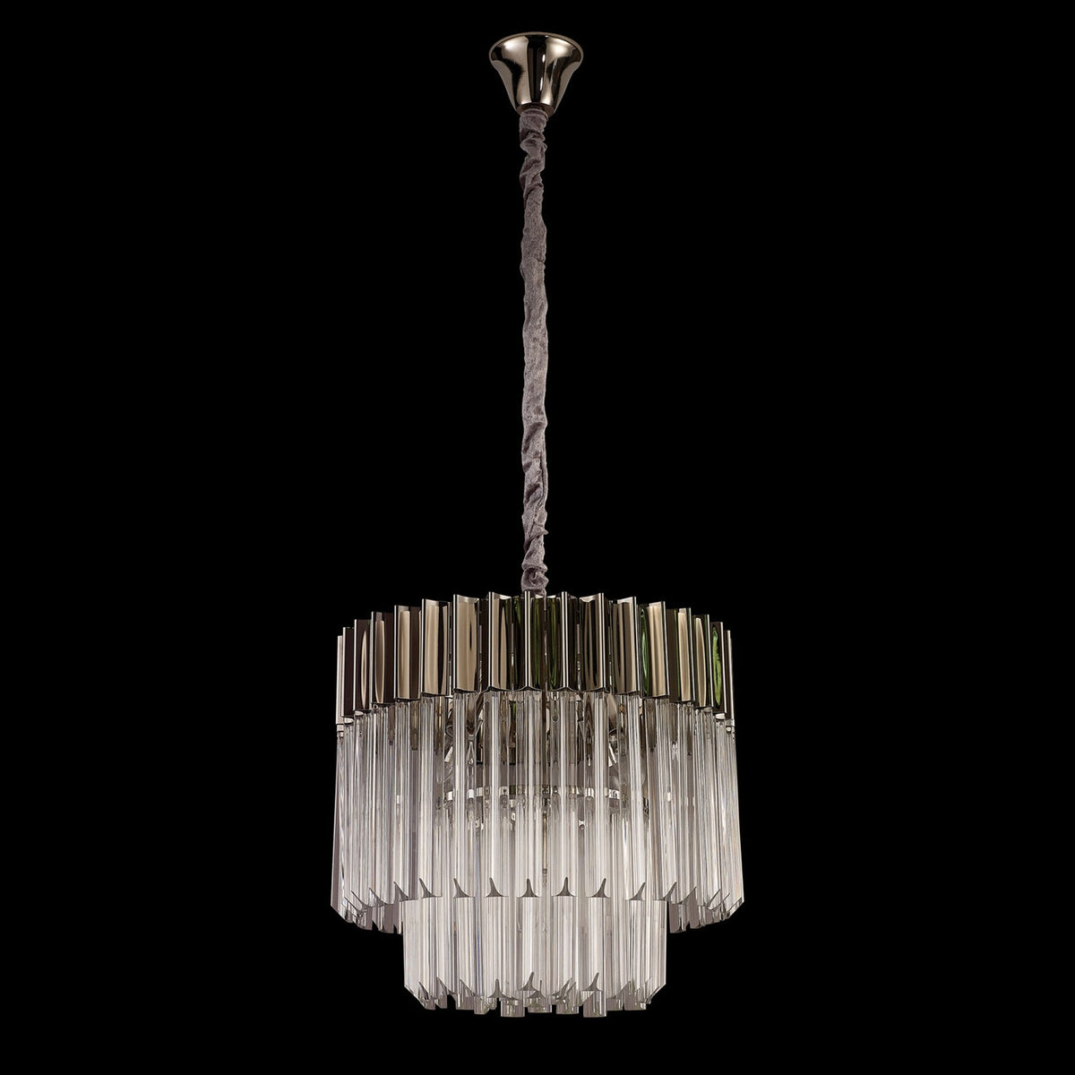 Kentisbeare 450mm Pendant Chandelier in Polished Nickel & Clear Glass