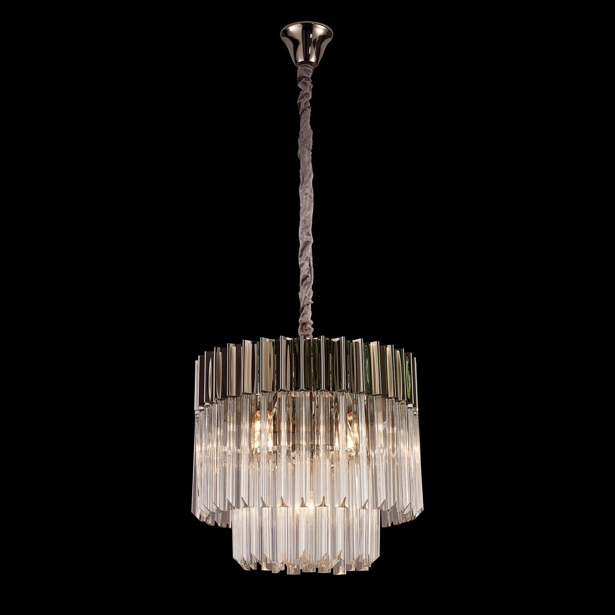 Kentisbeare 450mm Pendant Chandelier in Polished Nickel & Clear Glass