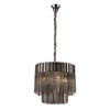 Kentisbeare 450mm Pendant Chandelier in Polished Nickel & Smoked Glass