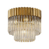 Kentisbeare 450mm Round Flush Ceiling Chandelier in Brass & Clear Glass