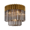 Kentisbeare 450mm Round Flush Ceiling Chandelier in Brass & Smoked Glass