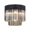 Kentisbeare 450mm Round Flush Ceiling Chandelier in Matt Black & Smoked Glass