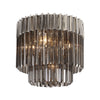 Kentisbeare 450mm Round Flush Ceiling Chandelier in Polished Nickel & Smoked Glass
