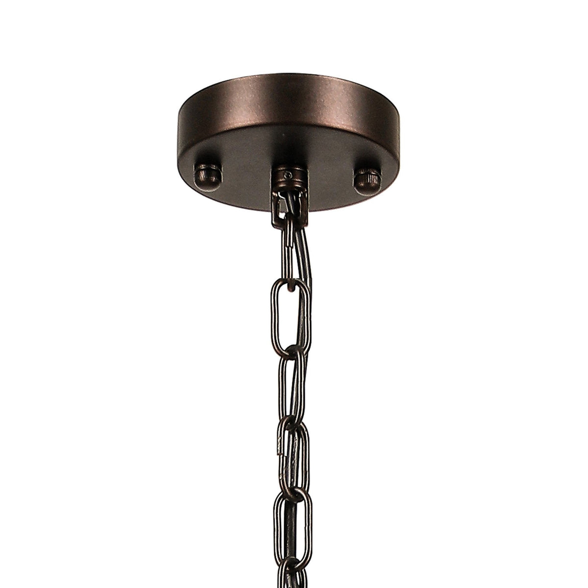 Charleton 300mm Pendant or Semi Flush Ceiling Light in Brown Oxide with Clear Glass Rods
