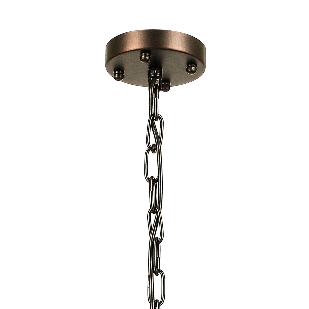 Charleton 450mm Pendant or Semi Flush Ceiling Light in Brown Oxide with Clear Glass Rods