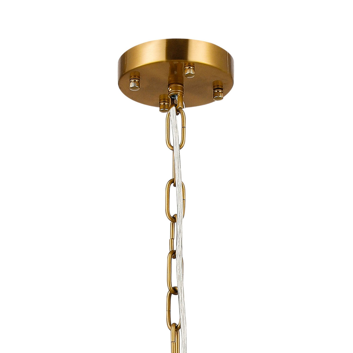 Charleton 450mm Pendant or Semi Flush Ceiling Light in Brass with Clear Glass Rods
