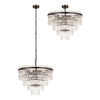Charleton 600mm Pendant or Semi Flush Ceiling Light in Brown Oxide with Clear Glass Rods