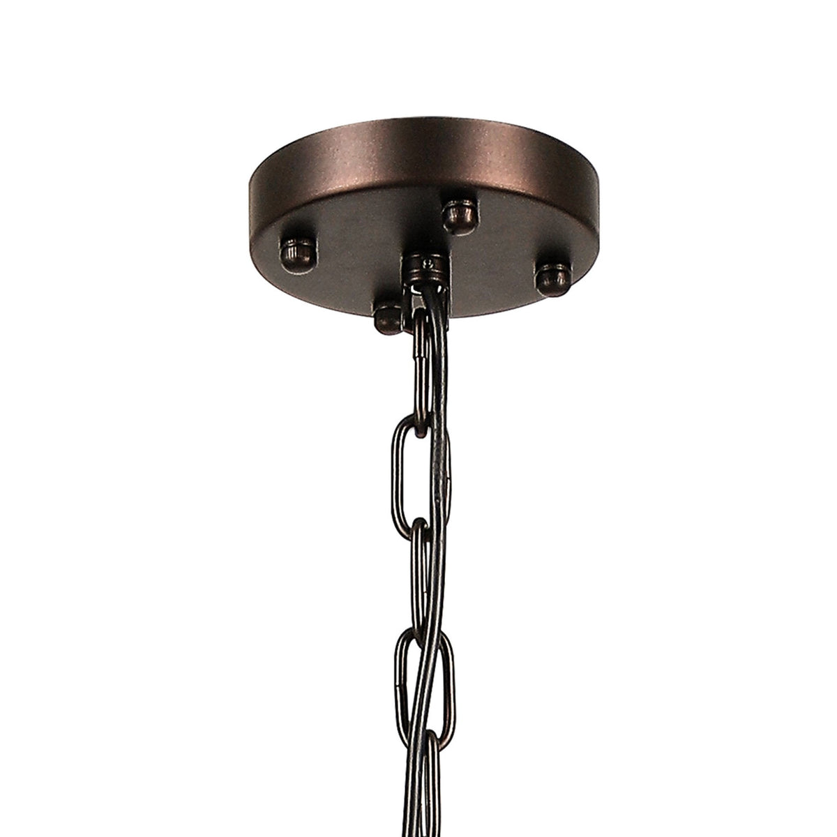 Charleton 600mm Pendant or Semi Flush Ceiling Light in Brown Oxide with Clear Glass Rods