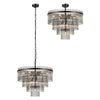 Charleton 600mm Pendant or Semi Flush Ceiling Light in Brown Oxide with Smoked Glass Rods