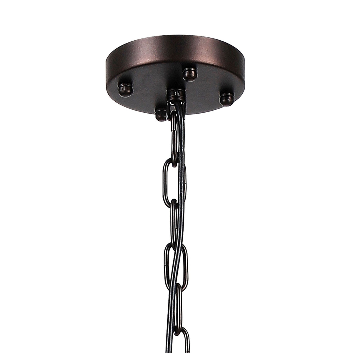 Charleton 600mm Pendant or Semi Flush Ceiling Light in Brown Oxide with Smoked Glass Rods
