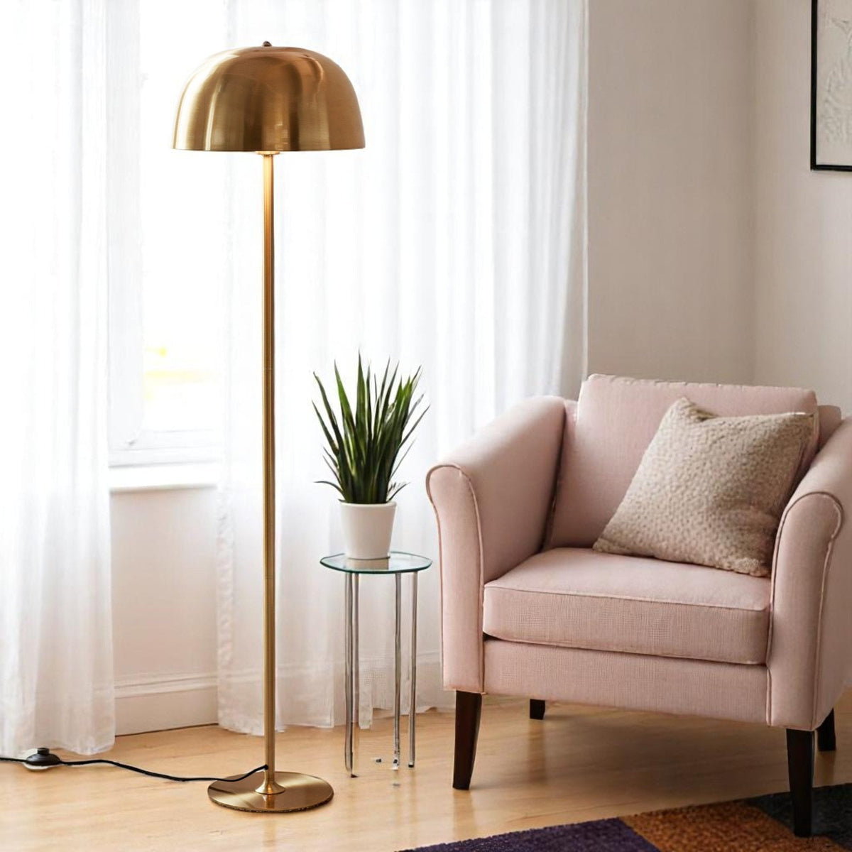 Cera Floor Lamp In Brass