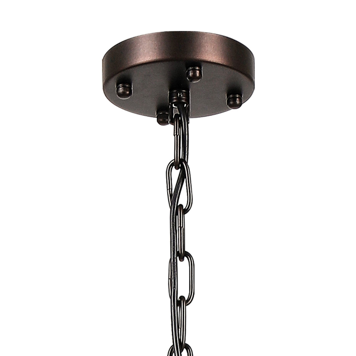 Charleton 770mm Pendant or Semi Flush Ceiling Light in Brown Oxide with Clear Glass Rods