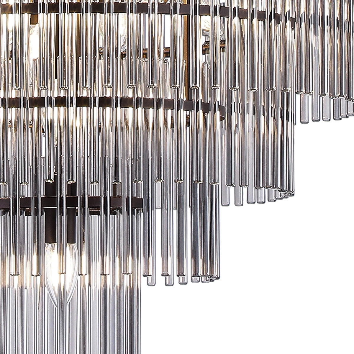 Charleton 770mm Pendant or Semi Flush Ceiling Light in Brown Oxide with Smoked Glass Rods