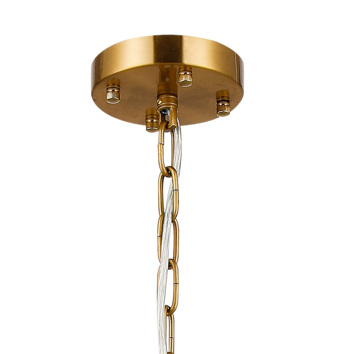 Charleton 770mm Pendant or Semi Flush Ceiling Light in Brass with Clear Glass Rods