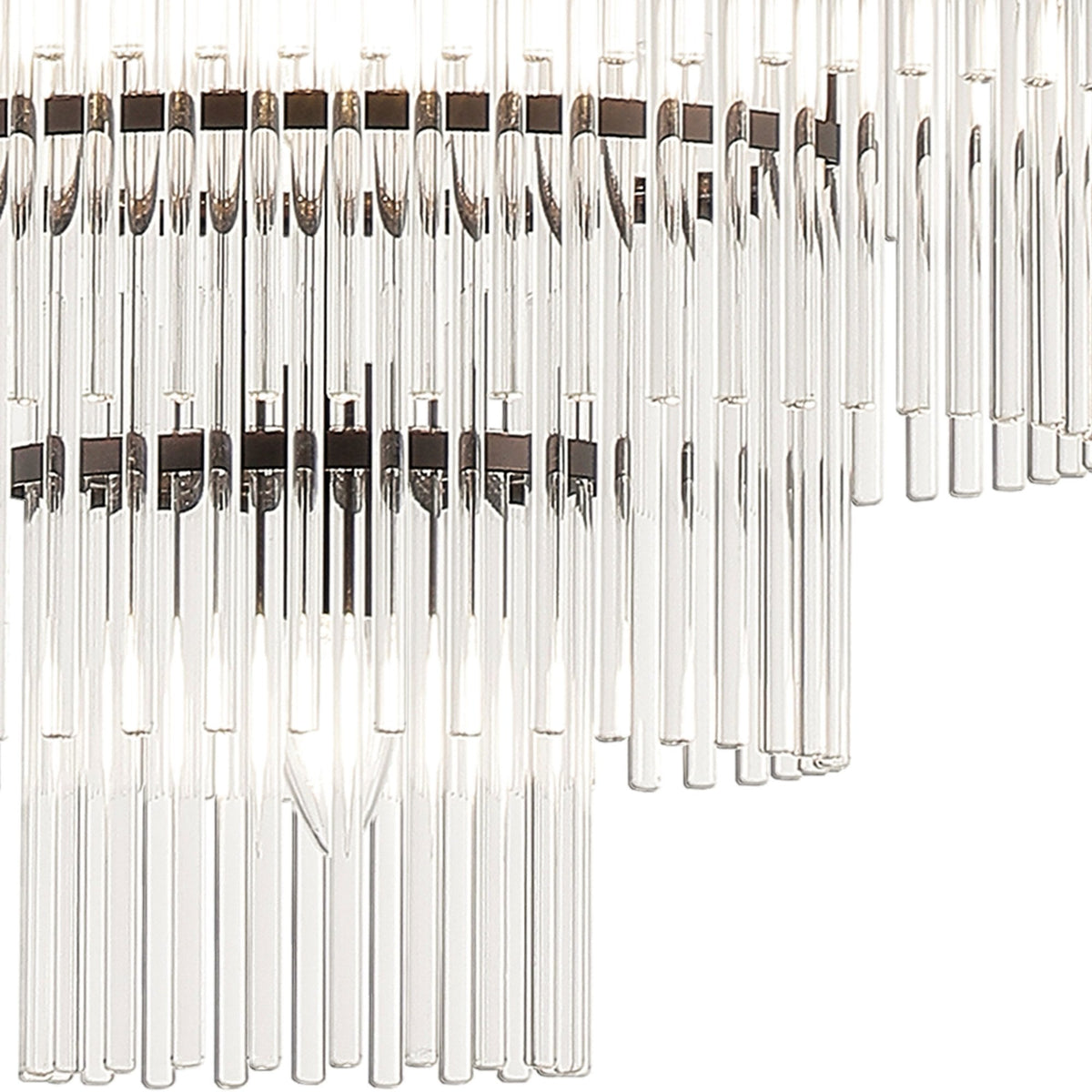 Charleton 960mm Pendant or Semi Flush Ceiling Light in Brown Oxide with Clear Glass Rods