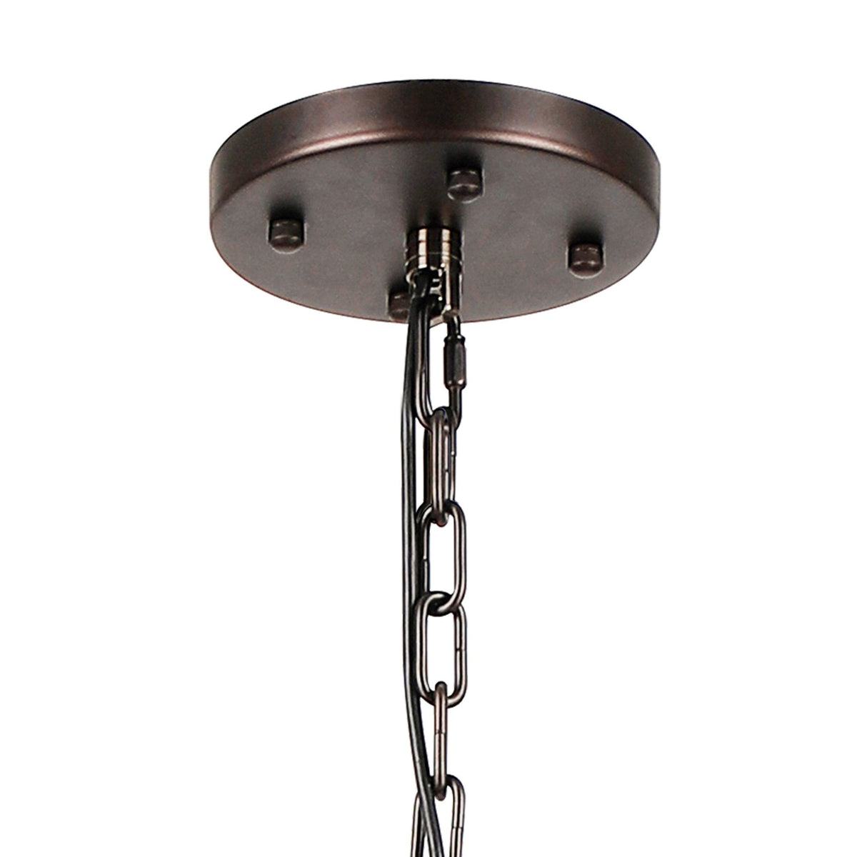 Charleton 960mm Pendant or Semi Flush Ceiling Light in Brown Oxide with Clear Glass Rods