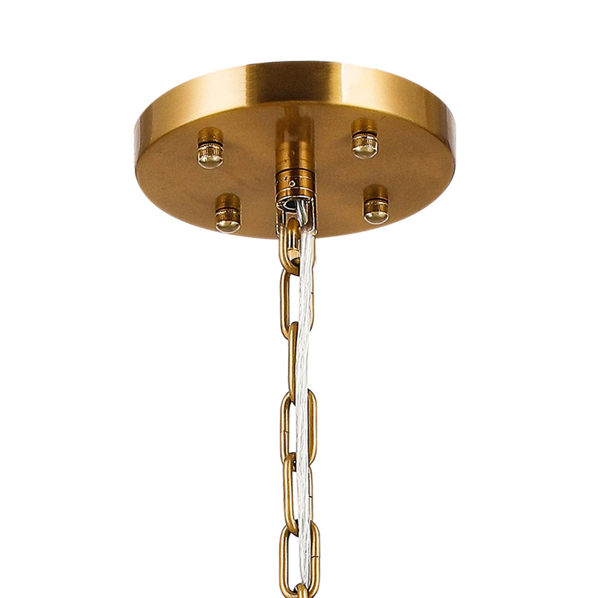 Charleton 960mm Pendant or Semi Flush Ceiling Light in Brass with Clear Glass Rods