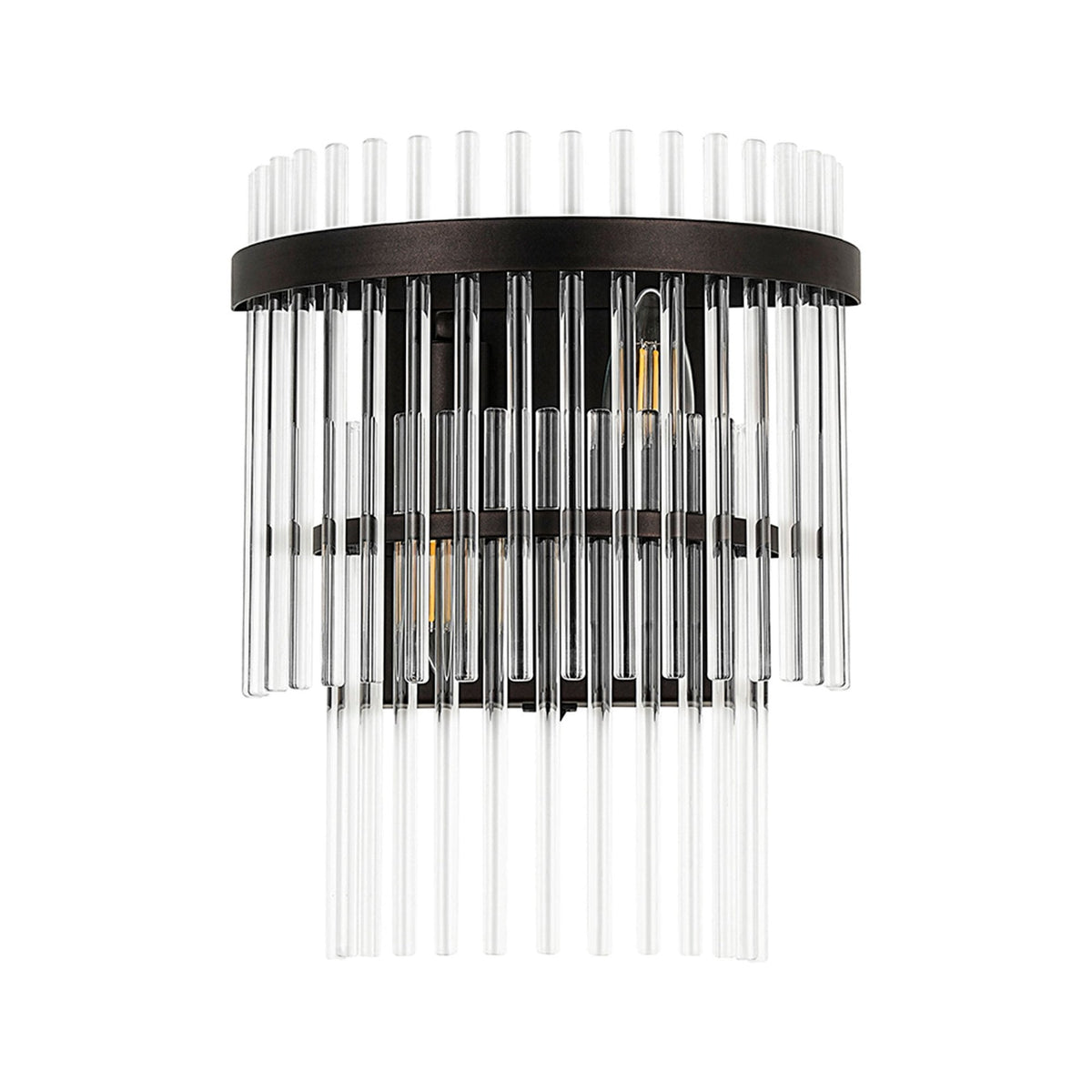 Charleton Wall Light in Brown Oxide with Clear Glass Rods