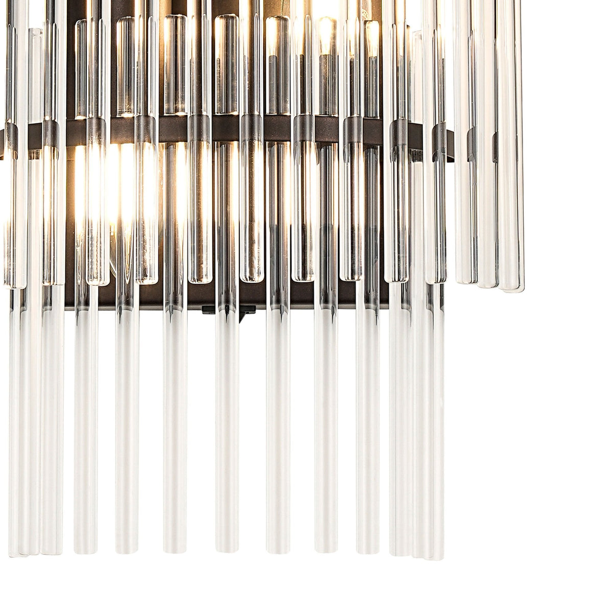 Charleton Wall Light in Brown Oxide with Clear Glass Rods