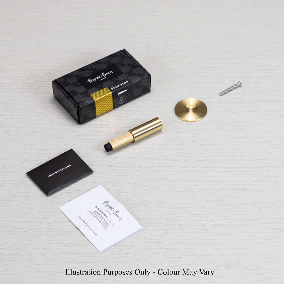 Cross Cut Knurled Wall Mounted Door Stop in Black
