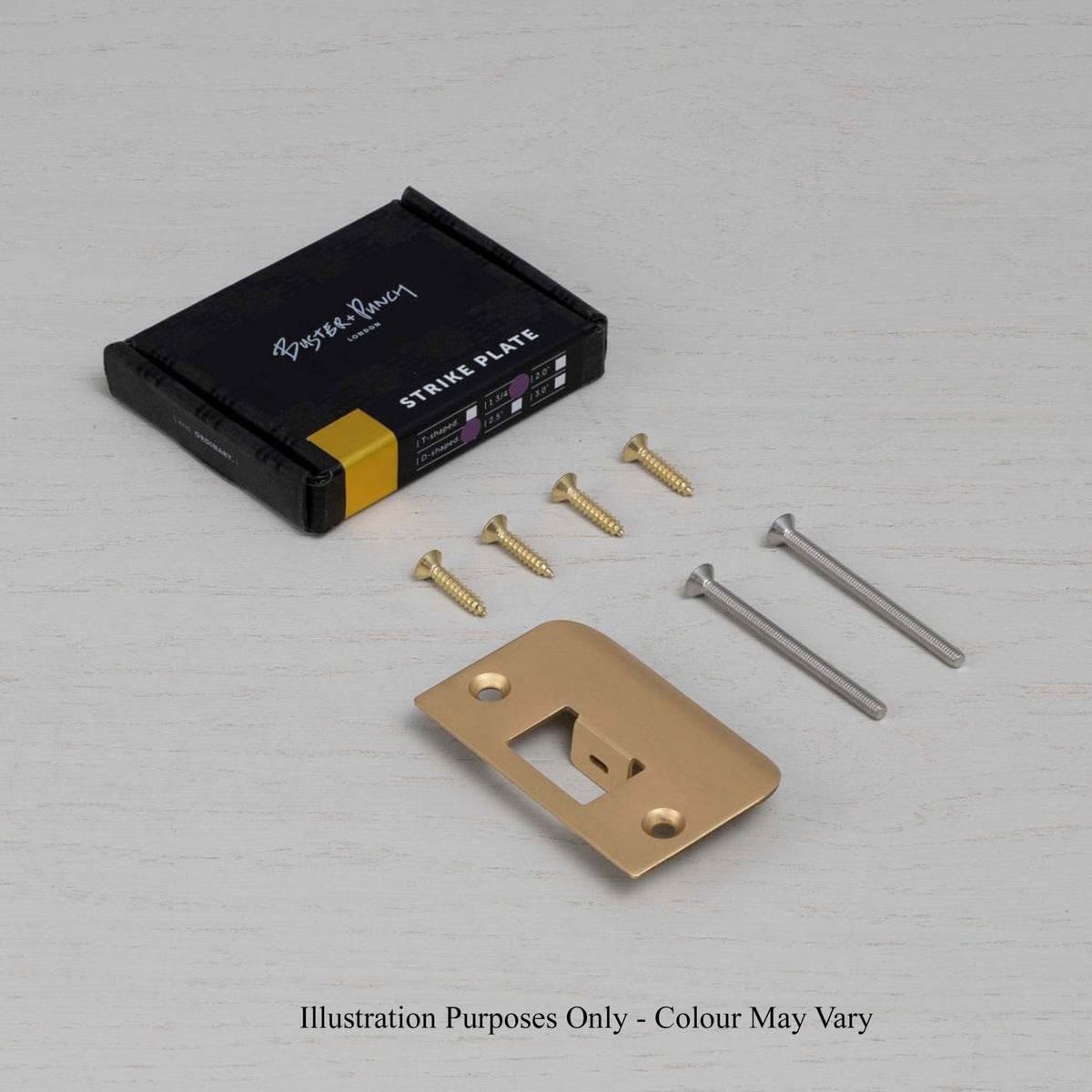 D Shaped Strike Plate in Black