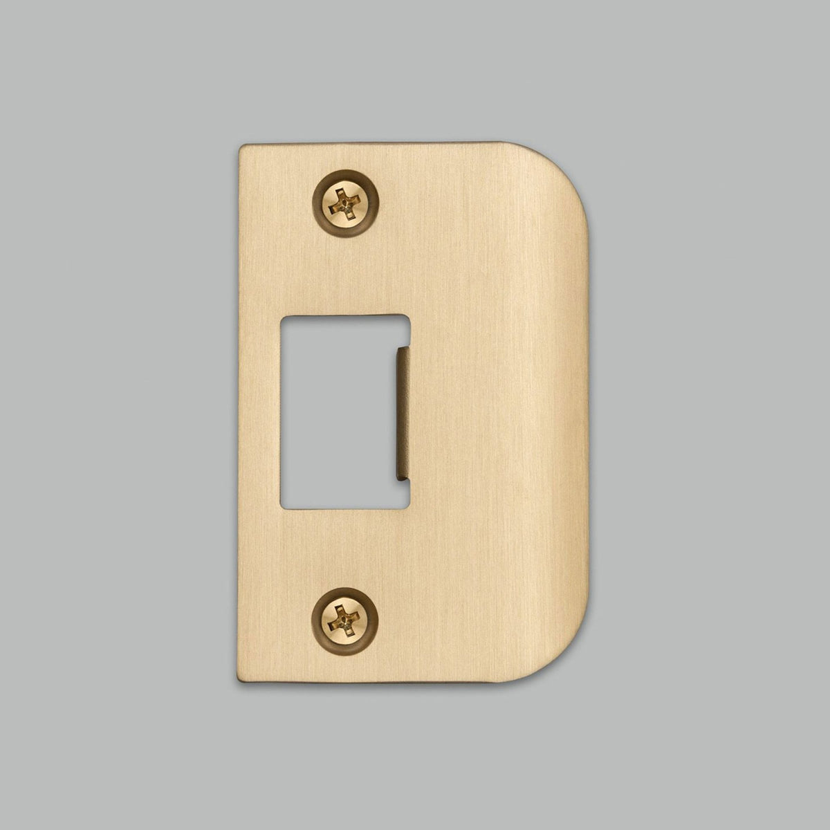 D Shaped Strike Plate in Brass
