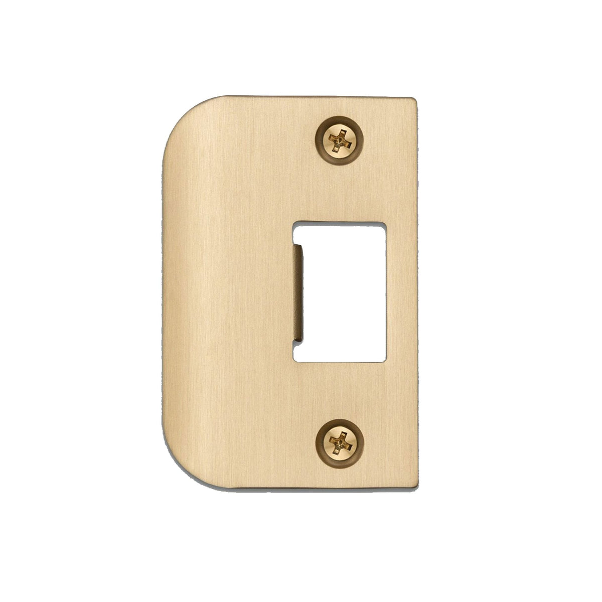 D Shaped Strike Plate in Brass