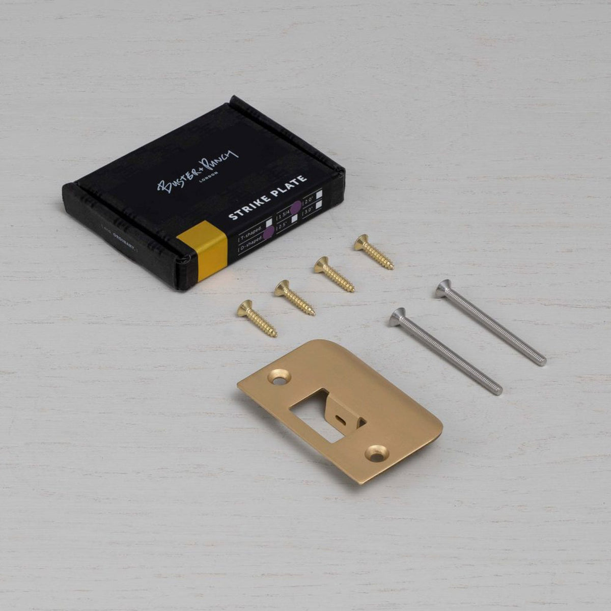 D Shaped Strike Plate in Brass