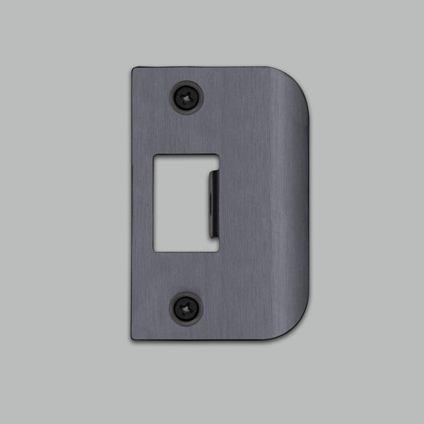 D Shaped Strike Plate in Gun Metal Grey