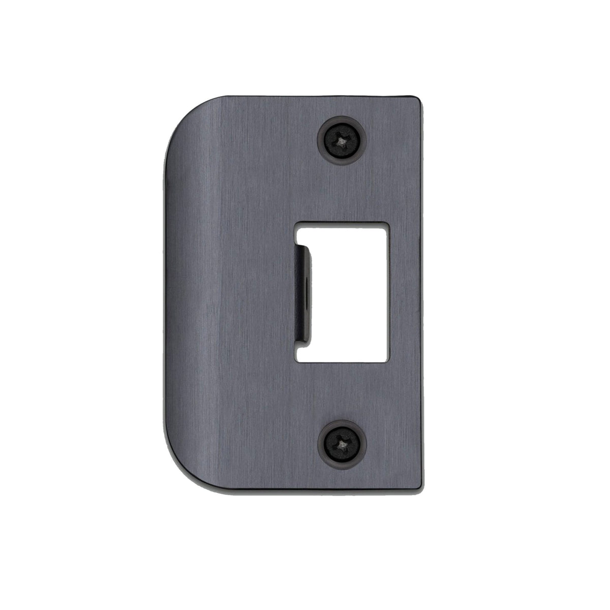 D Shaped Strike Plate in Gun Metal Grey